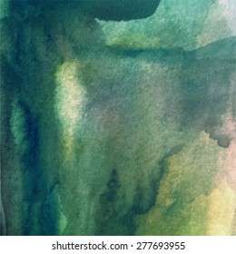 Vector abstract hand drawn watercolor background. Blue watercolor banner template. Painting. Watercolor splash. Vector illustration 