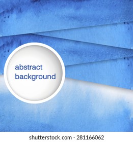 Vector abstract hand drawn watercolor background. Blue watercolor banner template. Painting. Watercolor splash. Vector illustration with empty space for your text.
