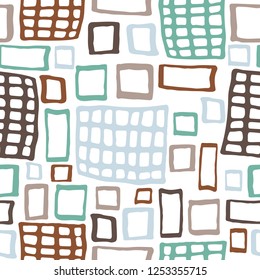 Vector abstract hand drawned eltments pattern on white background. 