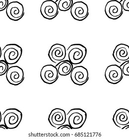 Vector abstract hand drown watercolor swirl pattern. - stock vector