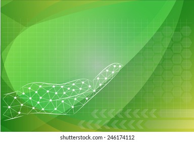 vector abstract hand, future technology background
