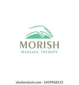 Vector abstract of hand massage therapy logo illustration design template