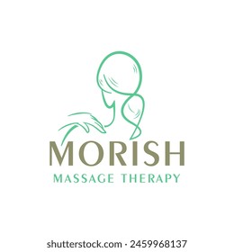 Vector abstract of hand massage therapy logo illustration design template