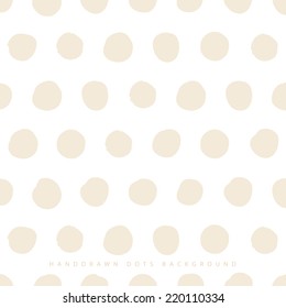 Vector abstract hand painted light beige dots background