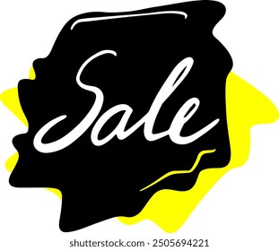 Vector abstract hand-drawn Black Friday advertisement tag banner with sale text