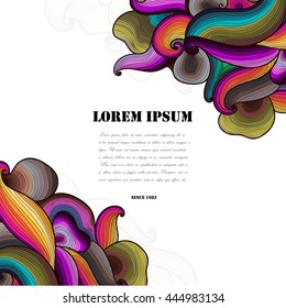 Vector abstract hand-drawn colorful waves background with place for your text