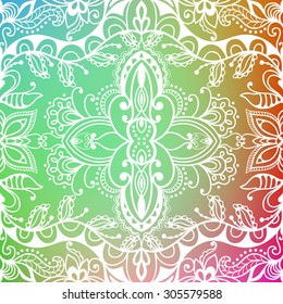 Vector abstract hand-drawn floral and geometric texture, wavy background, lace pattern