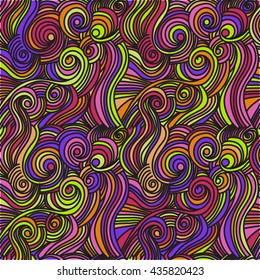 Vector abstract hand-drawn pattern waves texture .pattern  wavy background. Decorative hand drawn doodlepattern ornamental curl vector sketchy.pattern Zentangle drawing. 