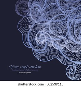 Vector abstract hand-drawn waves background with place for your text