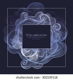 Vector abstract hand-drawn waves background with place for your text