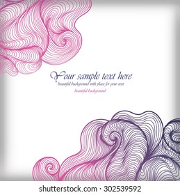 Vector abstract hand-drawn waves background with place for your text