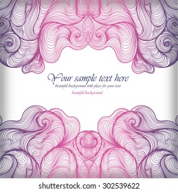 Vector abstract hand-drawn waves background with place for your text