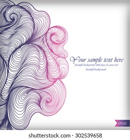 Vector abstract hand-drawn waves background with place for your text