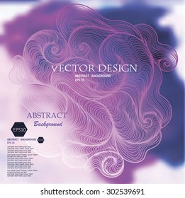 Vector abstract hand-drawn waves background with place for your text