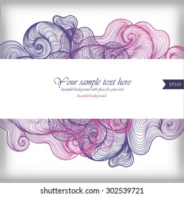 Vector abstract hand-drawn waves background with place for your text