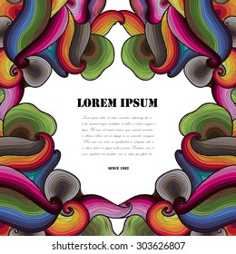 Vector abstract hand-drawn waves background with place for your text