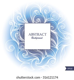 Vector abstract hand-drawn waves background with place for your text