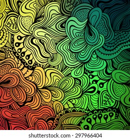 Vector abstract hand-drawn waves texture, wavy background. Colorful waves backdrop