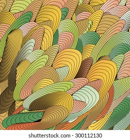 Vector abstract hand-drawn waves texture, wavy background. Colorful waves backdrop.
