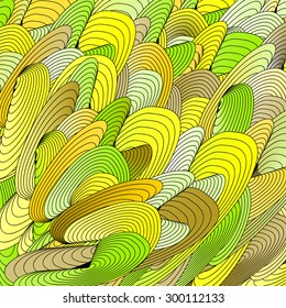 Vector abstract hand-drawn waves texture, wavy background. Colorful waves backdrop.
