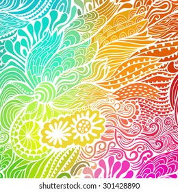 Vector abstract hand-drawn waves texture, wavy background. Colorful waves backdrop