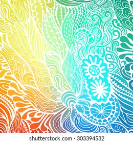 Vector abstract hand-drawn waves texture, wavy background. Colorful waves backdrop
