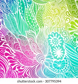 Vector abstract hand-drawn waves texture, wavy background. Colorful waves backdrop