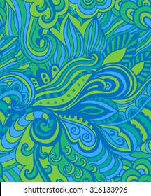 Vector abstract hand-drawn waves texture, wavy background. Colorful waves backdrop.
