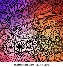 Vector abstract hand-drawn waves texture, wavy background. Colorful waves backdrop