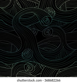 Vector abstract hand-drawn waves texture, wavy background. Colorful gradient waves backdrop. Seamless pattern