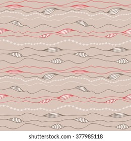 Vector abstract hand-drawn waves texture. Wavy background
