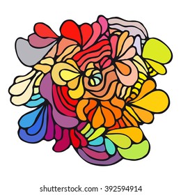 Vector abstract hand-drawn waves texture, scribble line background. Colorful scribble waves backdrop.