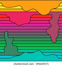 Vector abstract hand-drawn waves texture, scribble line background. Colorful scribble waves backdrop.