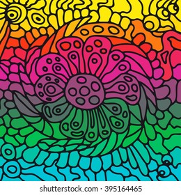 Vector abstract hand-drawn waves texture, scribble line background. Colorful scribble waves backdrop.