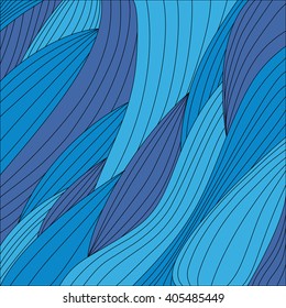 Vector abstract hand-drawn waves texture, wavy background. Colorful waves backdrop.