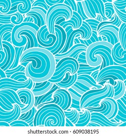 Vector abstract hand-drawn waves texture, wavy background. Colorful waves backdrop.