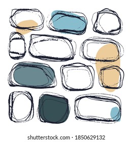 vector abstract handmade graphic elements isolated on white, for decoration, invitations, posters, card, fabric.