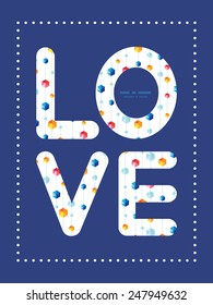 Vector abstract hanging jewels striped love text frame pattern invitation greeting card template