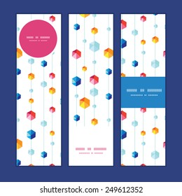 Vector abstract hanging jewels striped vertical banners set pattern background