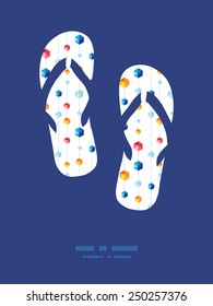 Vector abstract hanging jewels striped flip flops silhouettes pattern frame