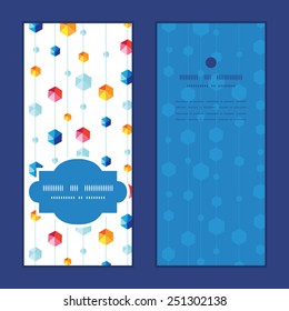 Vector abstract hanging jewels striped vertical frame pattern invitation greeting cards set