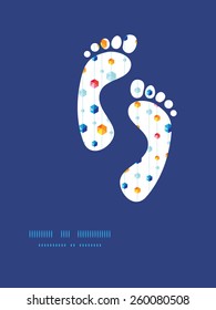 Vector abstract hanging jewels striped footprints silhouettes pattern frame