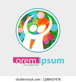 Vector abstract, happy couple symbol