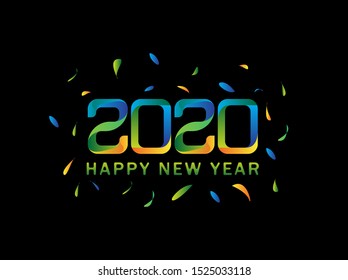 vector abstract happy new year 2020 with firework effect