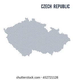 Vector abstract hatched map of Czech Republic isolated on a white background. Travel vector illustration.