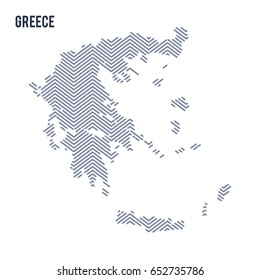 Vector abstract hatched map of Greece isolated on a white background. Travel vector illustration.