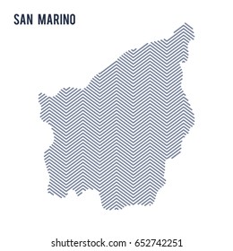Vector abstract hatched map of San Marino isolated on a white background. Travel vector illustration.