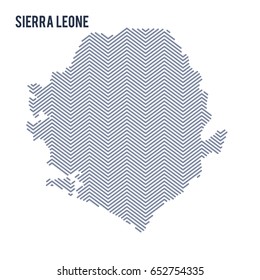 Vector abstract hatched map of Sierra Leone isolated on a white background. Travel vector illustration.