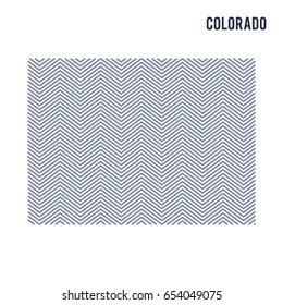 Vector abstract hatched map of State of Colorado isolated on a white background. Travel vector illustration.