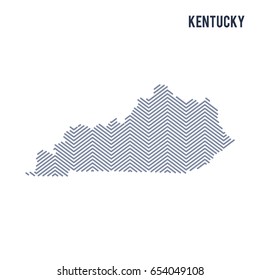 Vector abstract hatched map of State of Kentucky isolated on a white background. Travel vector illustration.